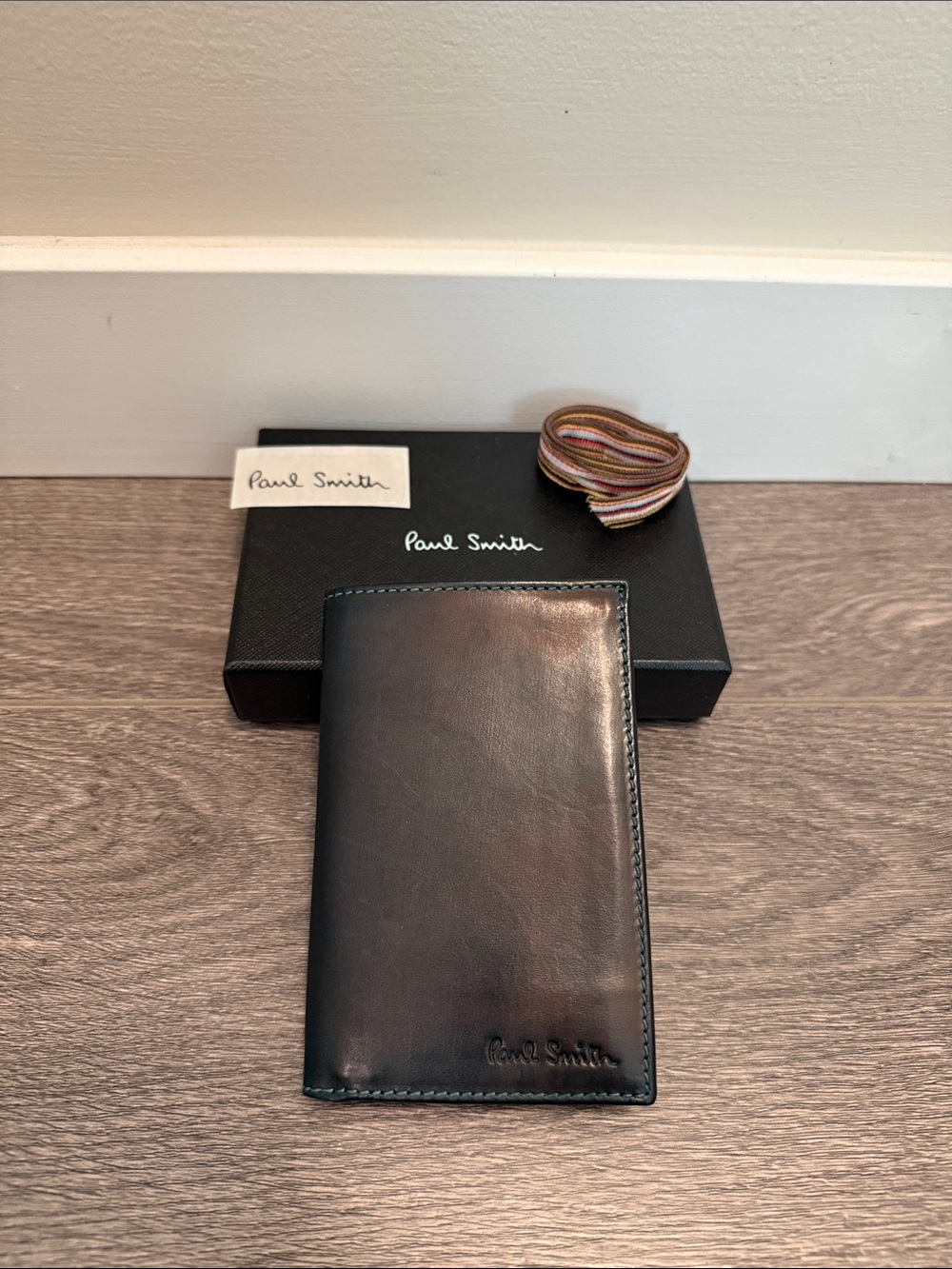Paul Smith Hand-Burnished Leather Bifold Wallet – Original Box